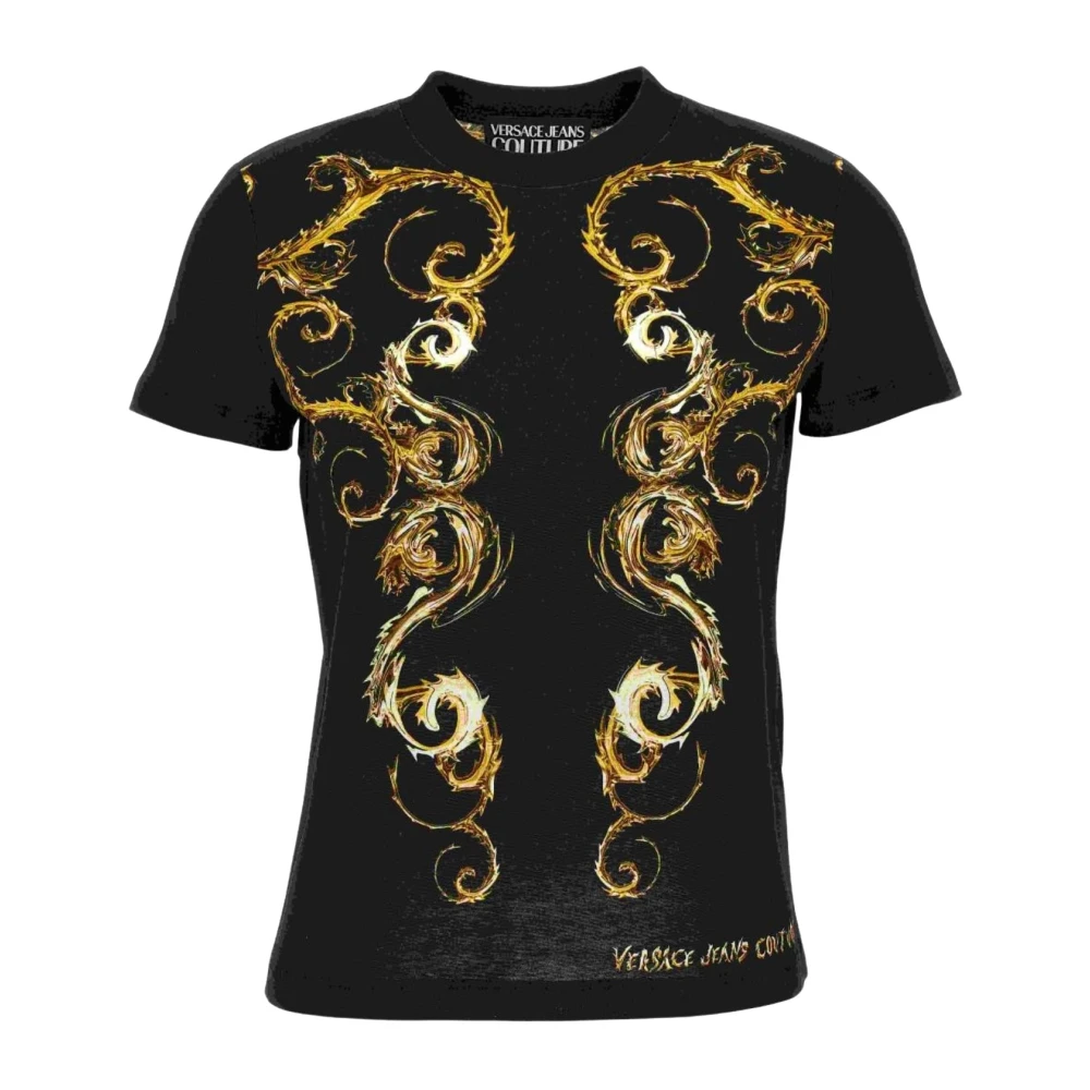 Versace Jeans Couture Chromo Couture Print Crew Neck T-shirt Black Dames