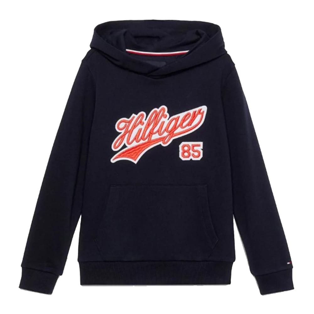 Tommy Hilfiger Hoodie med Maxi Ficka och Logobroderi Blue, Unisex