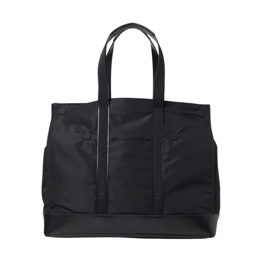 Alexander Mcqueen Men's Black Nylon Tote Bag