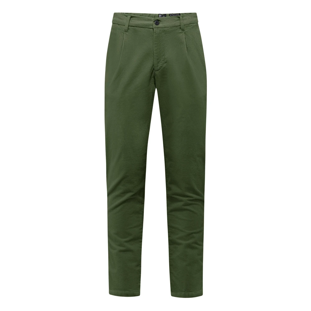Bomboogie Men's Green Slim Corduroy Chino Trousers - Chinos - W31 - Trousers