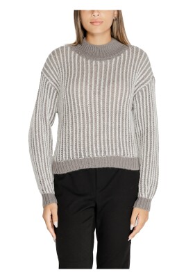 pull-en-tricot-gris-uni-a-manches-longues