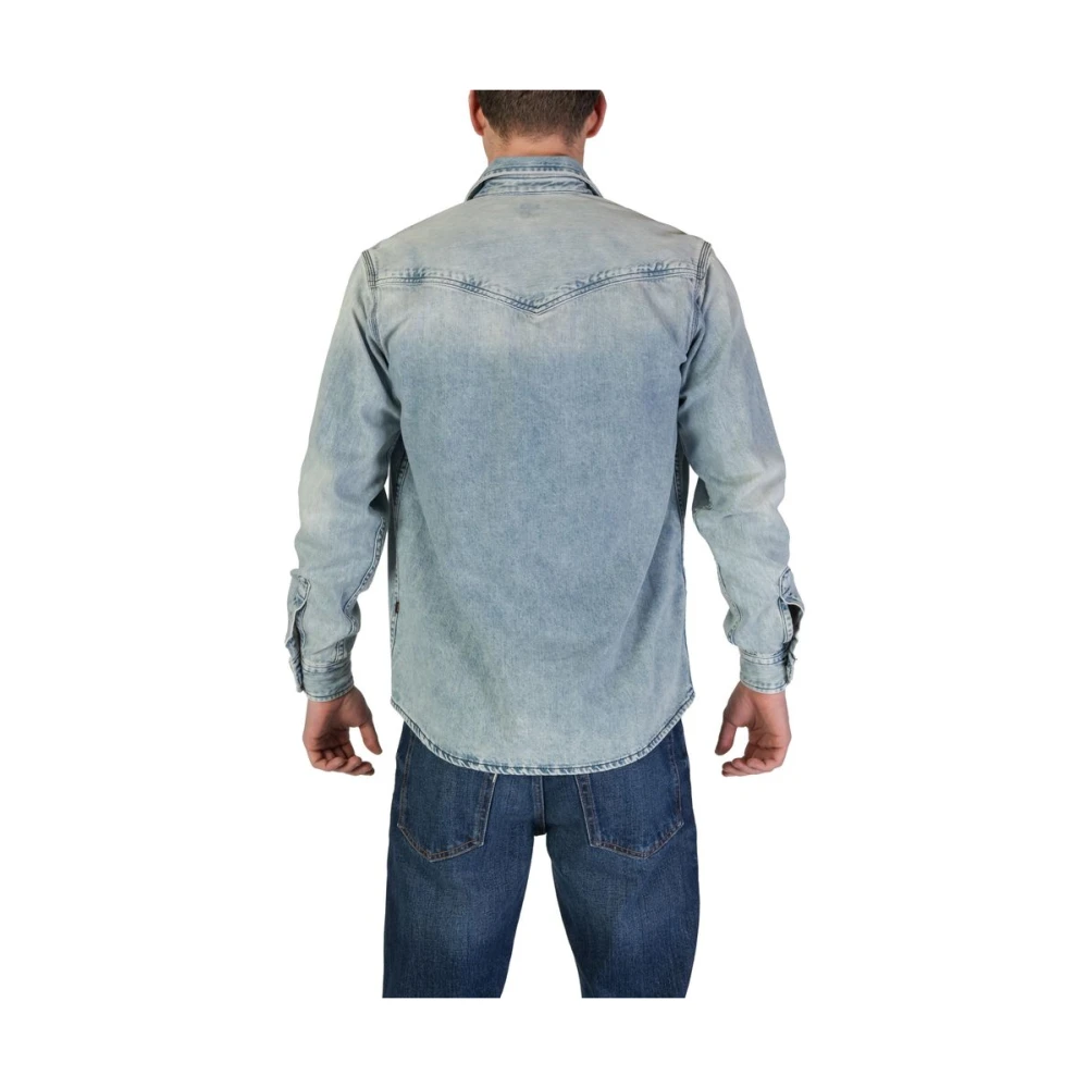 Hugo Boss Blauw Katoenen Overhemd Lange Mouw Blue Heren