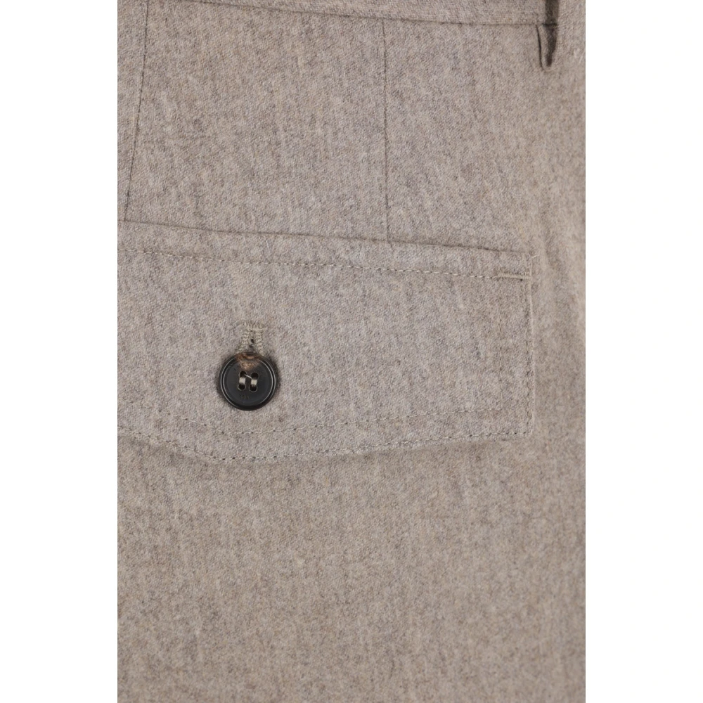 Incotex Beige Cargo Wol-Kasjmier Broek Beige Heren