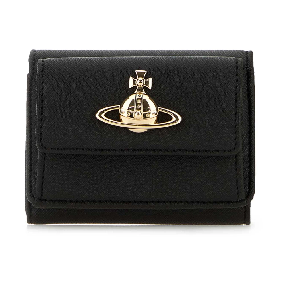Vivienne Westwood Stijlvolle Zwarte Synthetisch Leren Portemonnee Black Dames
