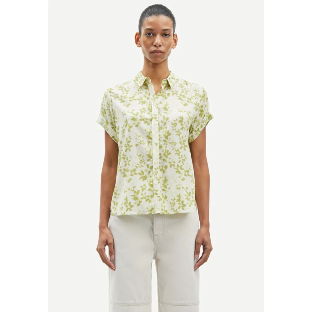 Samsøe Groene Majan Korte Mouw Blouse Multicolor Dames