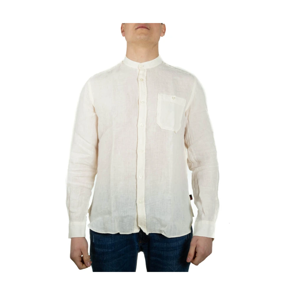 Woolrich Casual Linnen Overhemd White Heren