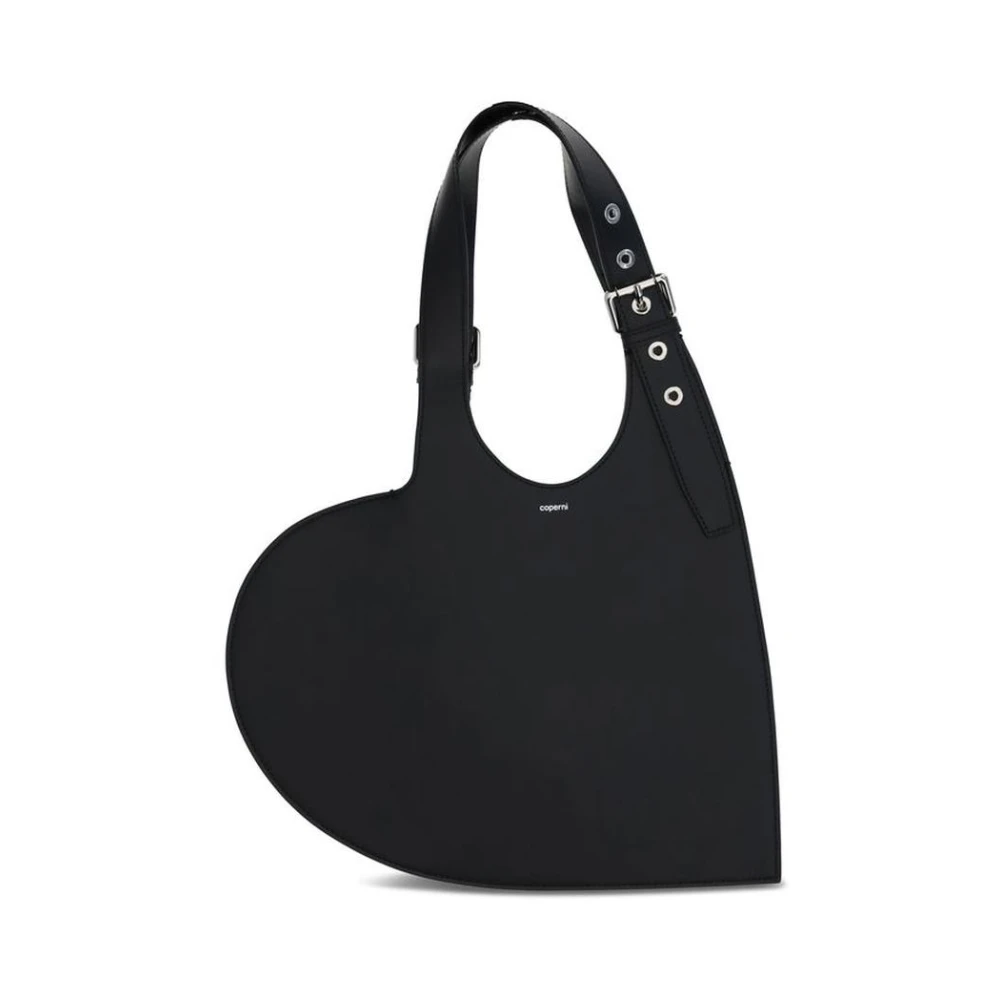 Coperni Women's Black Heart Shoulder Bag With Belted Handle