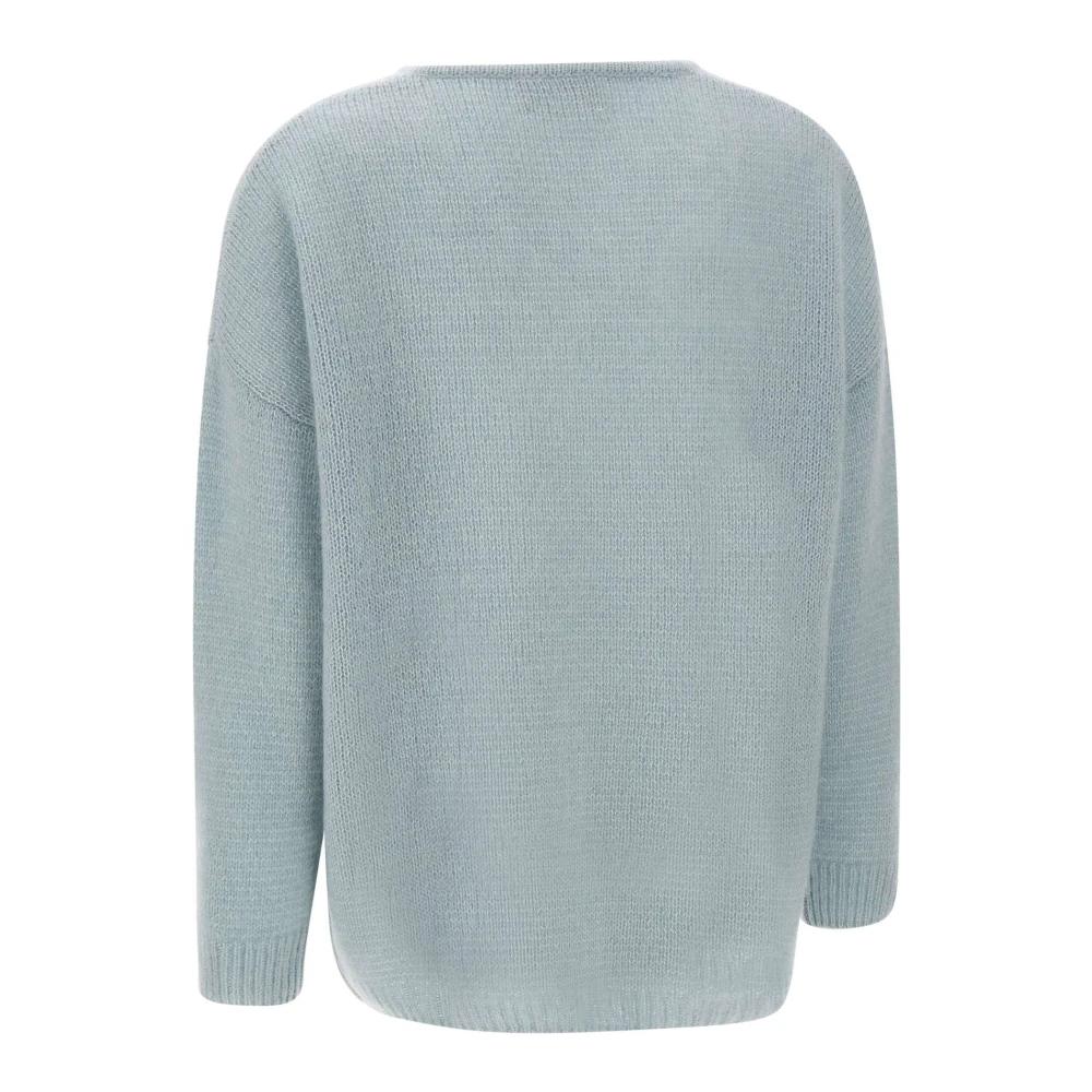 Hemisphere Kasjmier Zijden Trui Blauw V-Hals Blue Dames