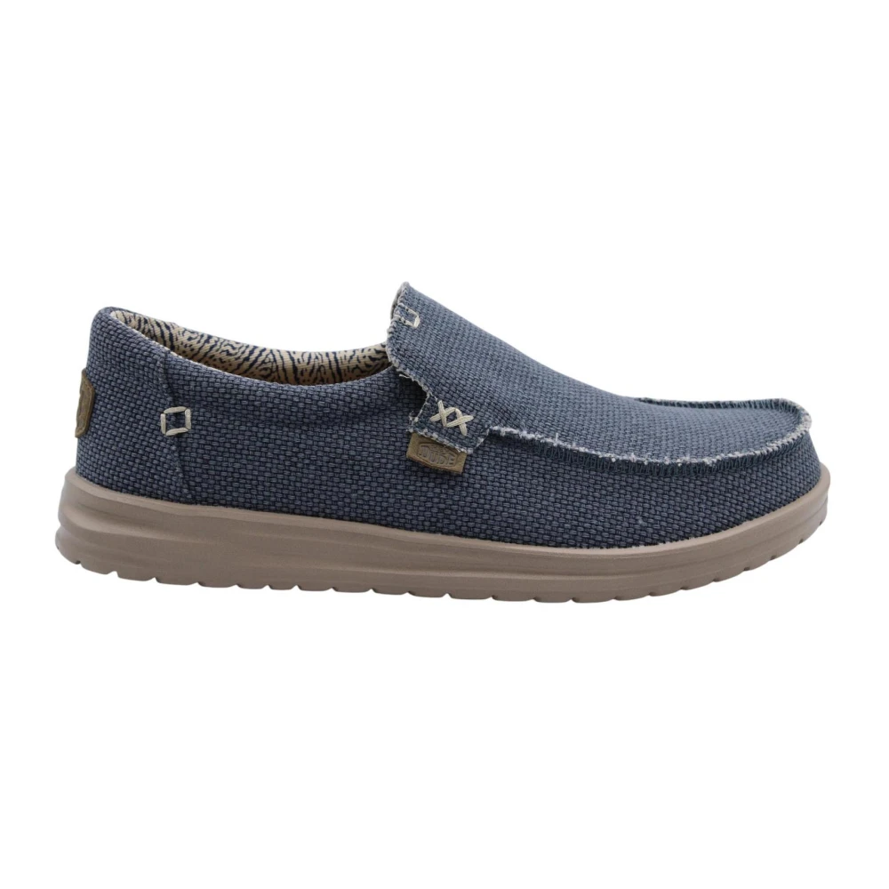 Hey Dude Blue Loafers, Male, 7 Uk, Classic Moccasin Shoes