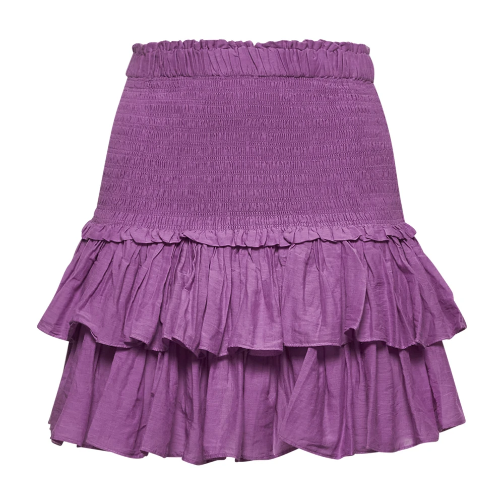 Isabel Marant Étoile Hoge Taille Fuchsia Katoenen Rok Purple Dames