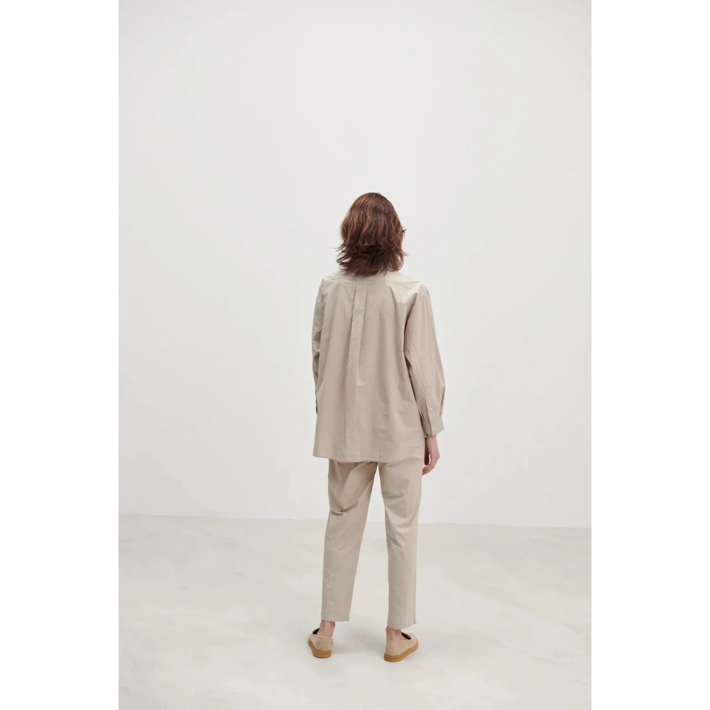 Skall Studio Edgar Oversized Shirt Beige Dames
