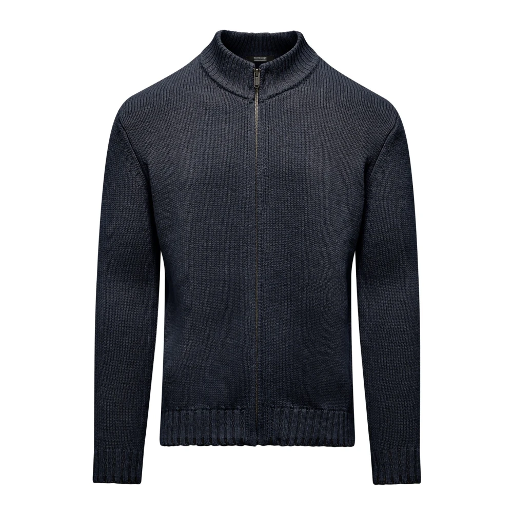 BomBoogie Heren High-necked Cardigan met Rits Blue Heren