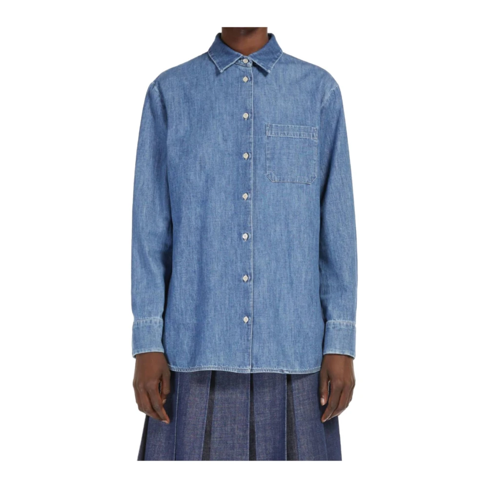 Max Mara Weekend Klassieke knoopsluiting overhemd Blue Dames