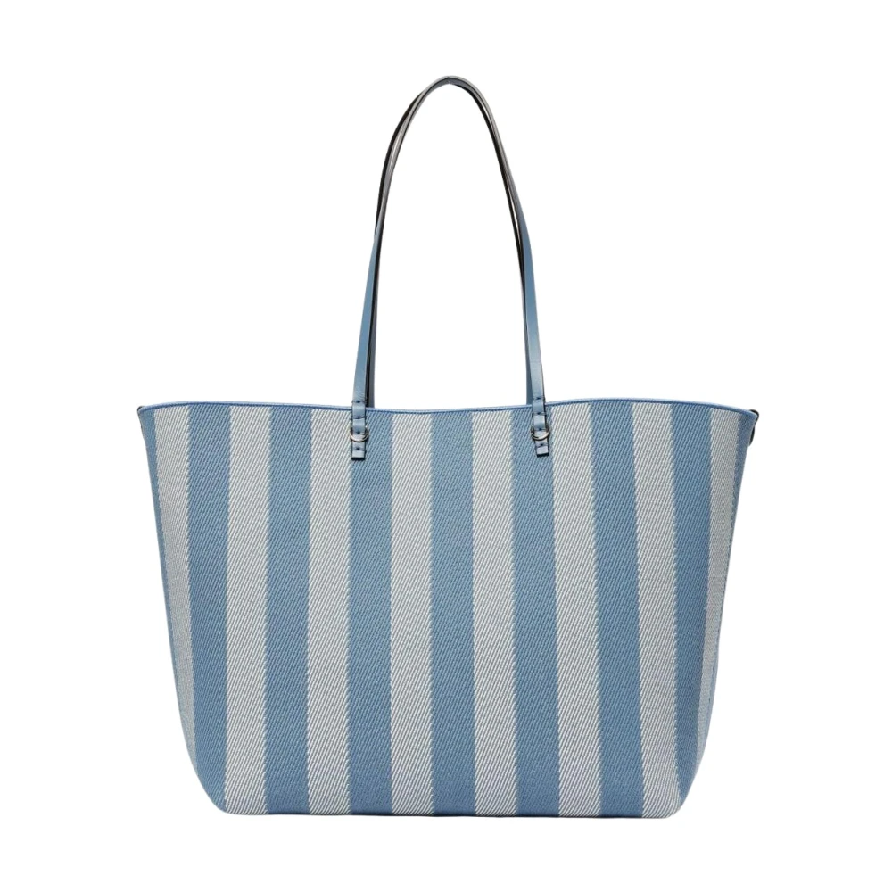 Fendi Women's Blue Chic Striped Tote Bag
