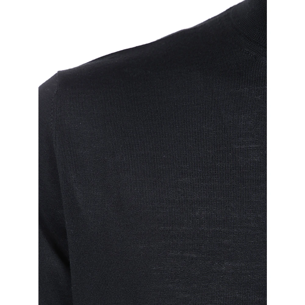Filippo De Laurentiis Zwarte Merinos Coltrui Trui Black Heren