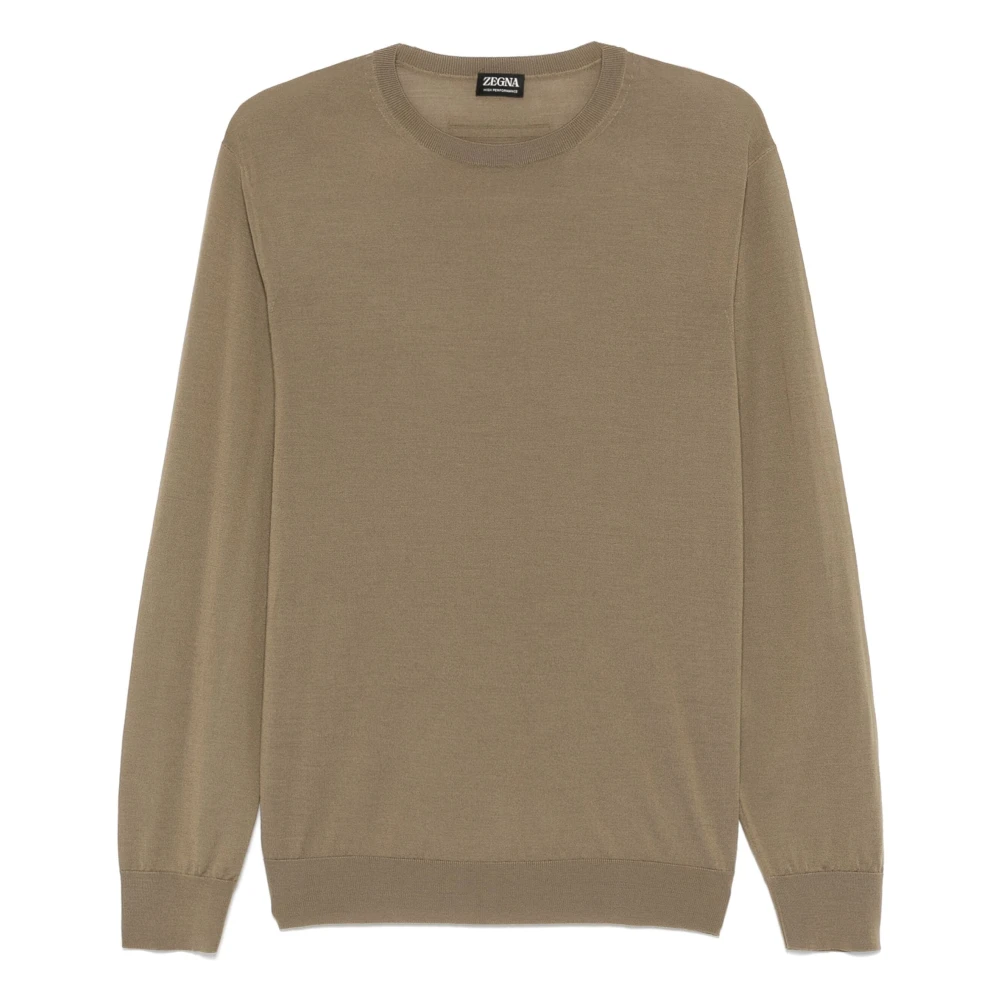 Ermenegildo Zegna Wol Crew-neck Gebreide kleding Green Heren