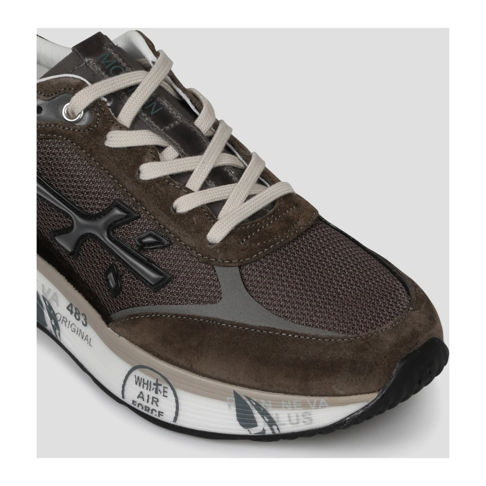 Premiata Mesh en Suede Sneakers Brown Heren