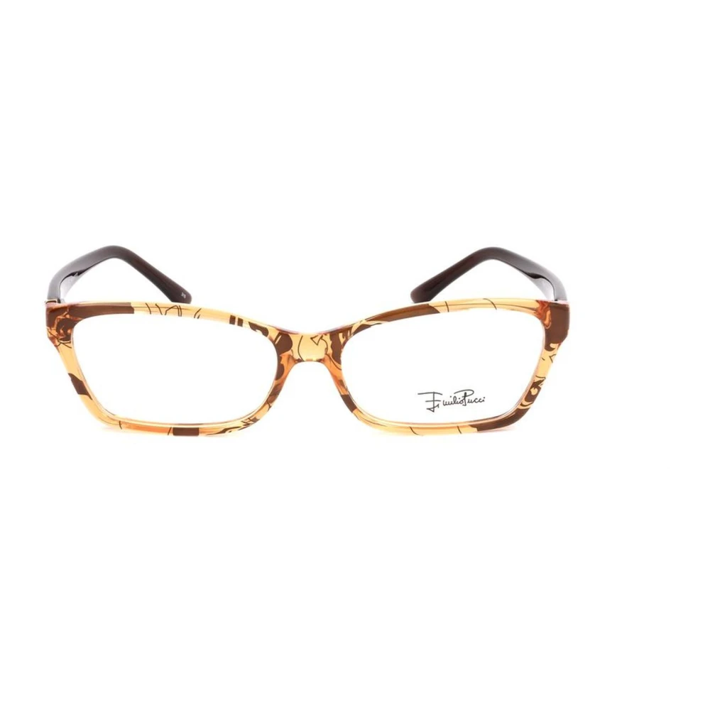 EMILIO PUCCI Bicolor Plastic Frames met Hazelnoot Dial Multicolor Dames