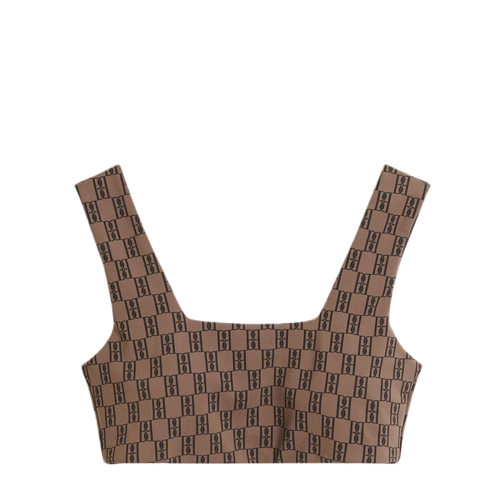 By Malene Birger Sportieve Logo-Gebreide Crop Top By Herenne Birger Brown Dames