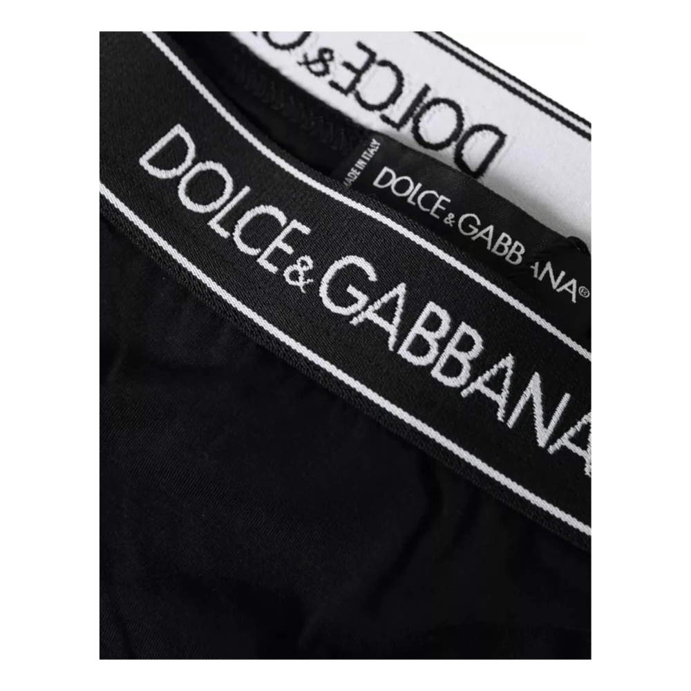 Dolce & Gabbana Zwart Modal Stretch Logo-ondergoed Black Dames