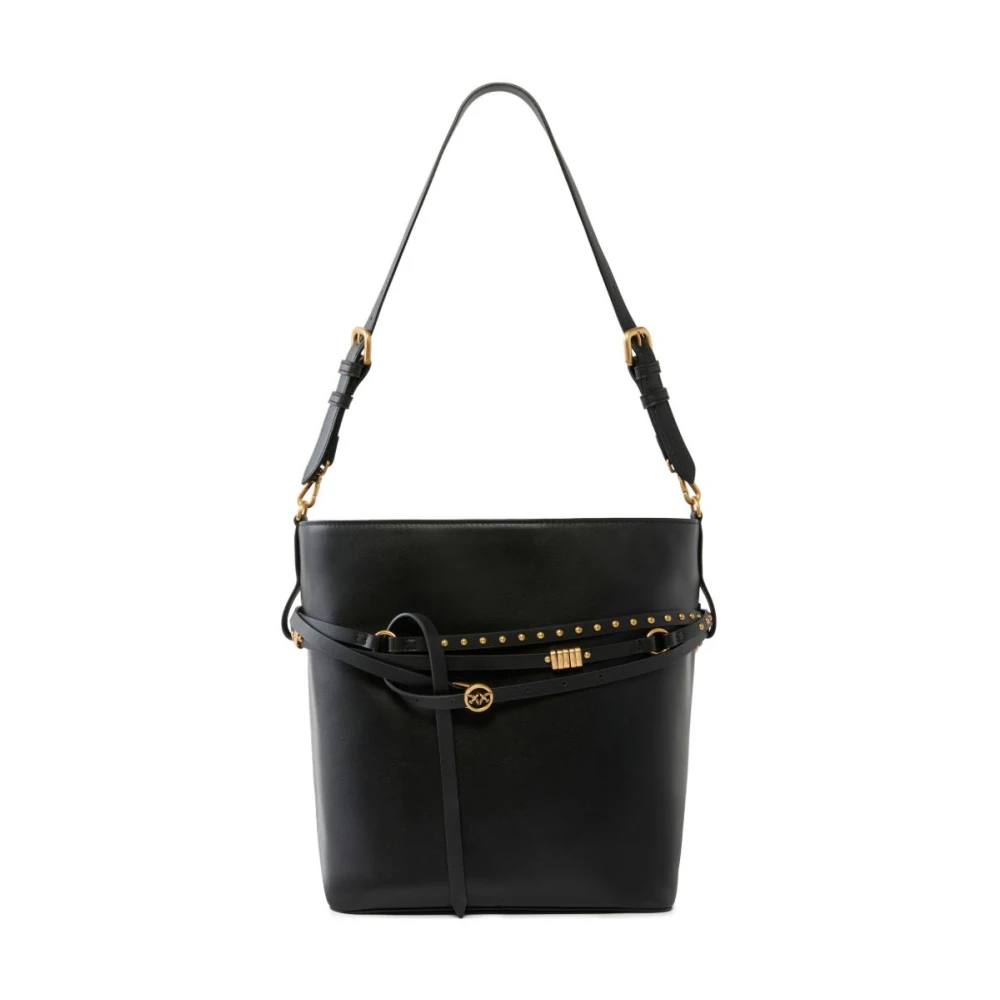 Pinko Donna Nero - Belt Classic Bucket Bag - Bags - One Size