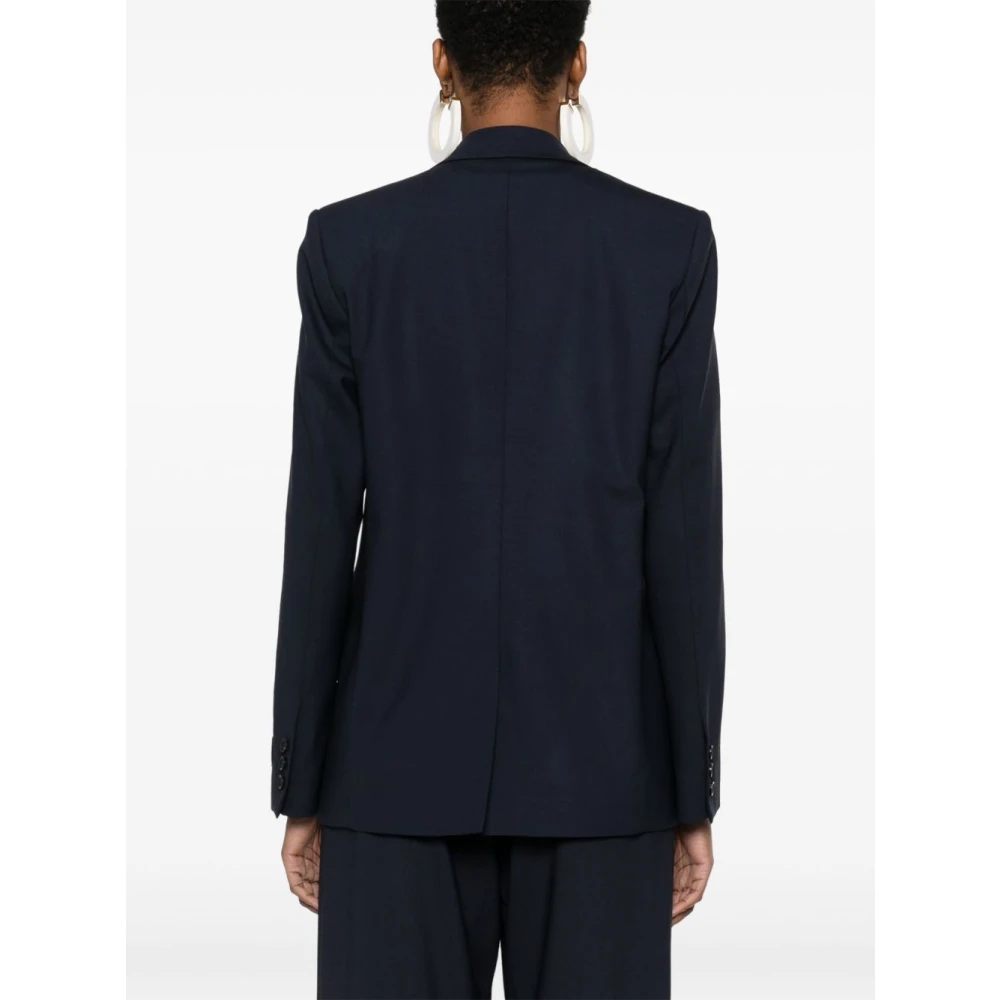 Msgm Blauwe Wollen Jas Blue Dames