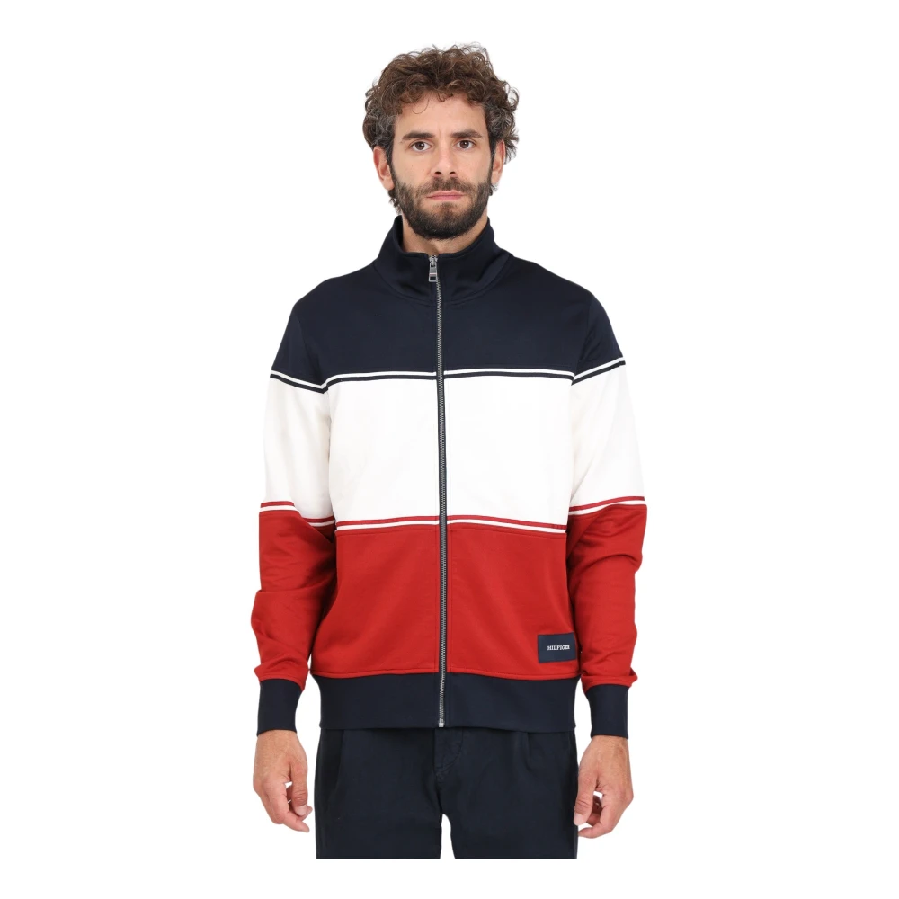 Tommy Hilfiger Kleur Blok Rits Sweater Multicolor Heren