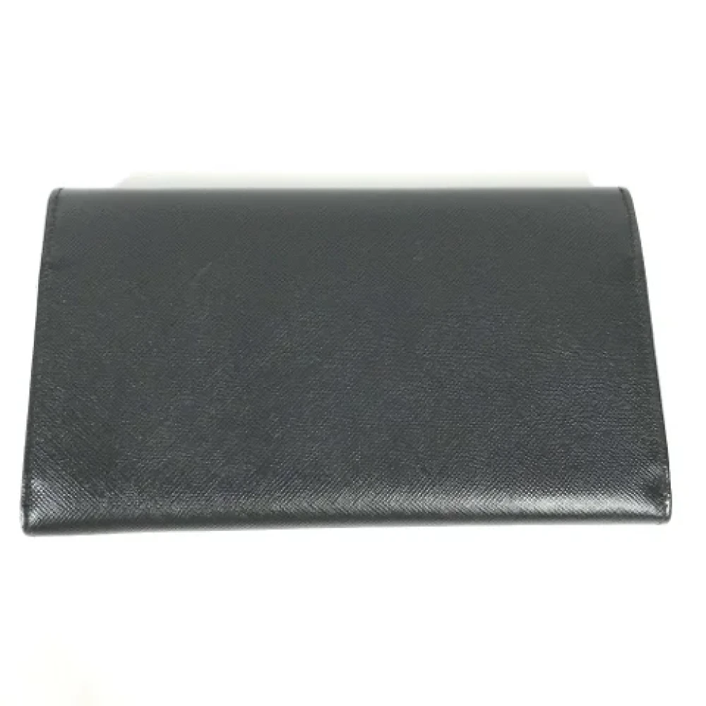 Prada Vintage Pre-owned Leather wallets Black Dames