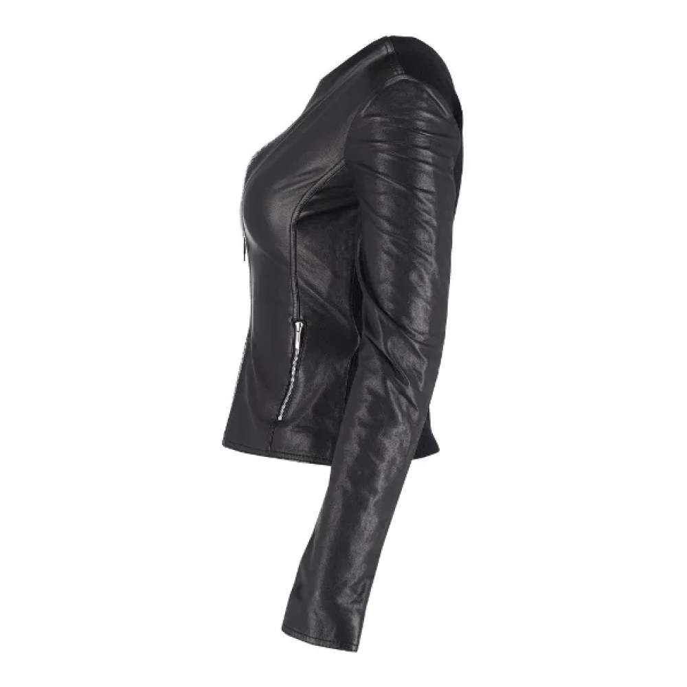 Fendi Vintage Pre-owned Leather outerwear Black Dames