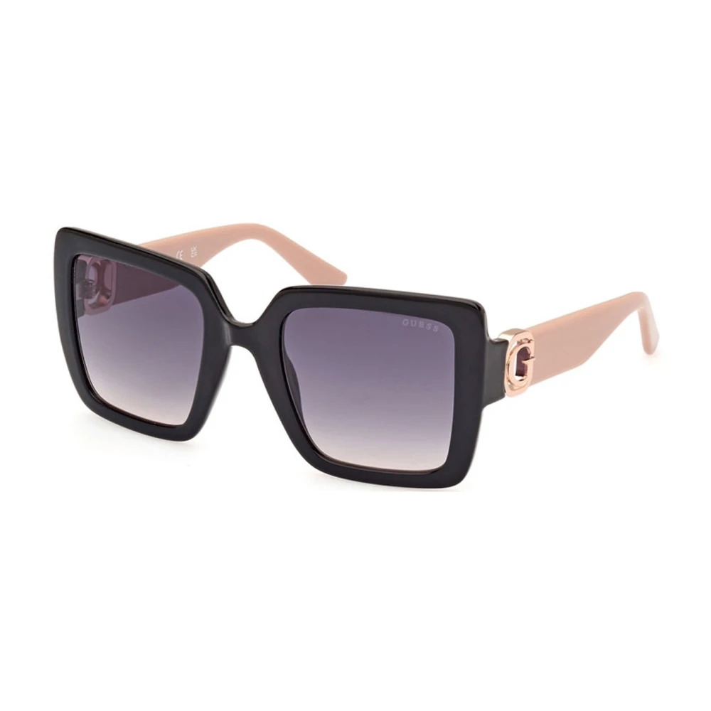 Guess Black Sunglasses, Female, 52 Mm, Square Sunglasses With Blue Gradient Lenses