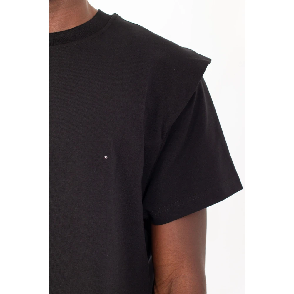 Heliot Emil Zwarte Outline Logo Tee Shirt Black Heren