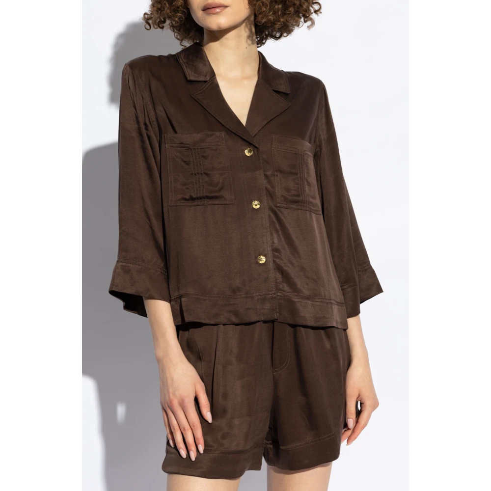 Ganni Shirt met zakken Brown Dames
