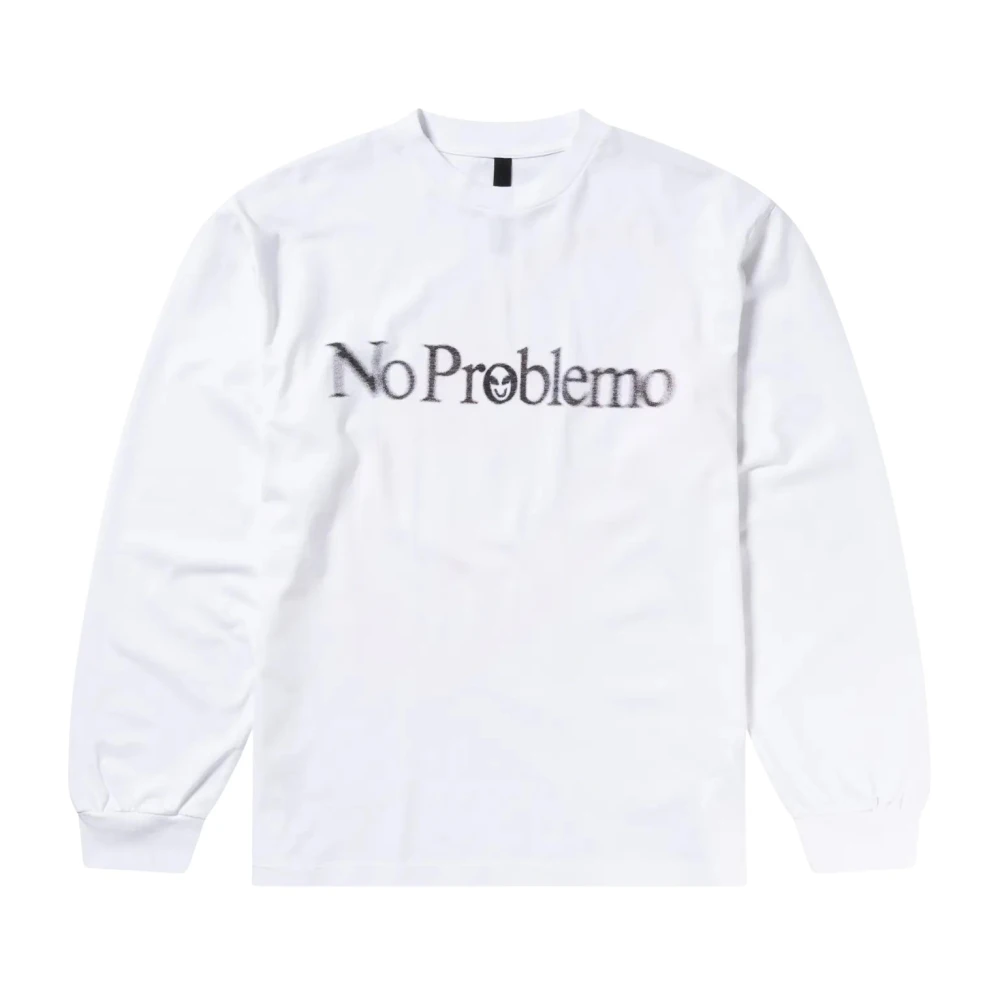 No Problemo Men's White Long Sleeve T-Shirts, L, Smile Away Ls Tee