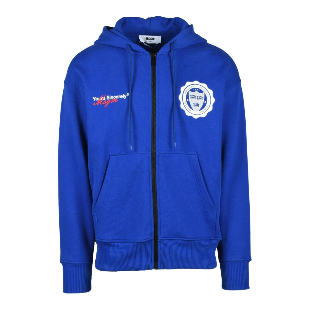 Msgm Katoenen Sweatshirt Blue Heren