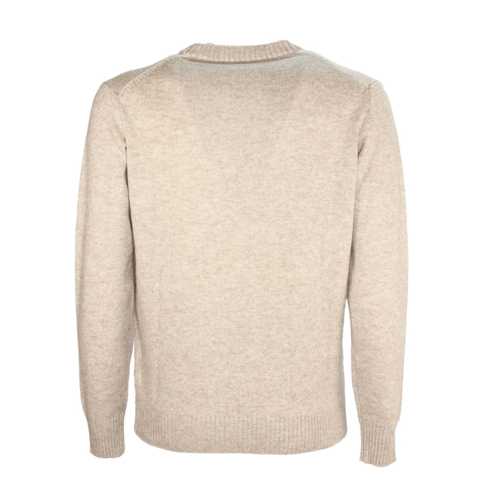Kangra Beige Wol Kasjmier Blend Crewneck Trui Beige Heren
