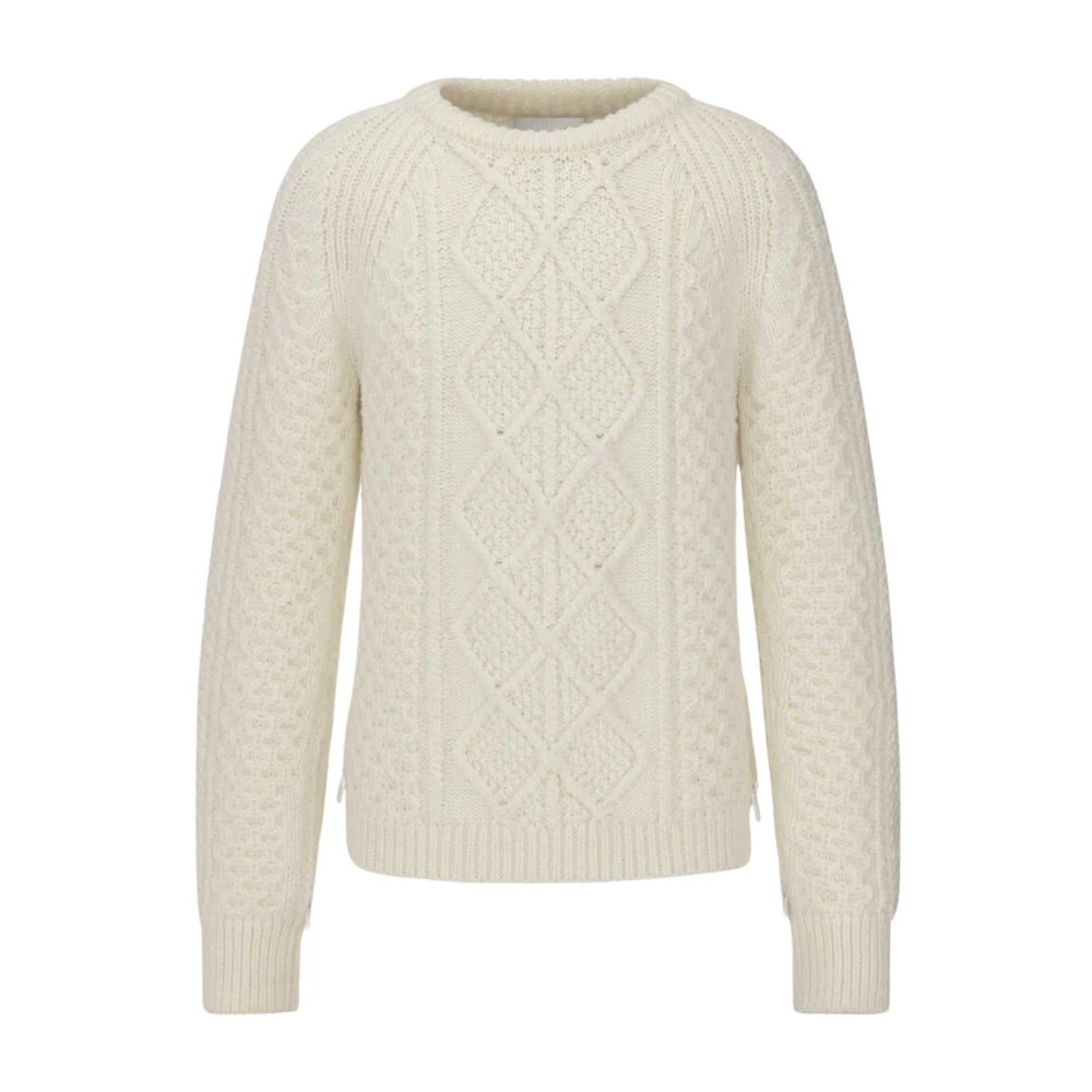 Dior Stijlvolle Ivory Crewneck Gebreide trui Beige Heren