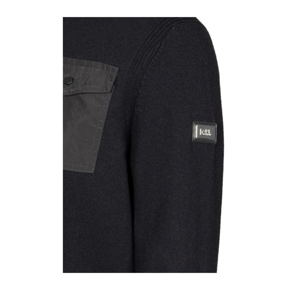 Karl Lagerfeld Punt gebreide crewneck 655042-544305 Black Heren
