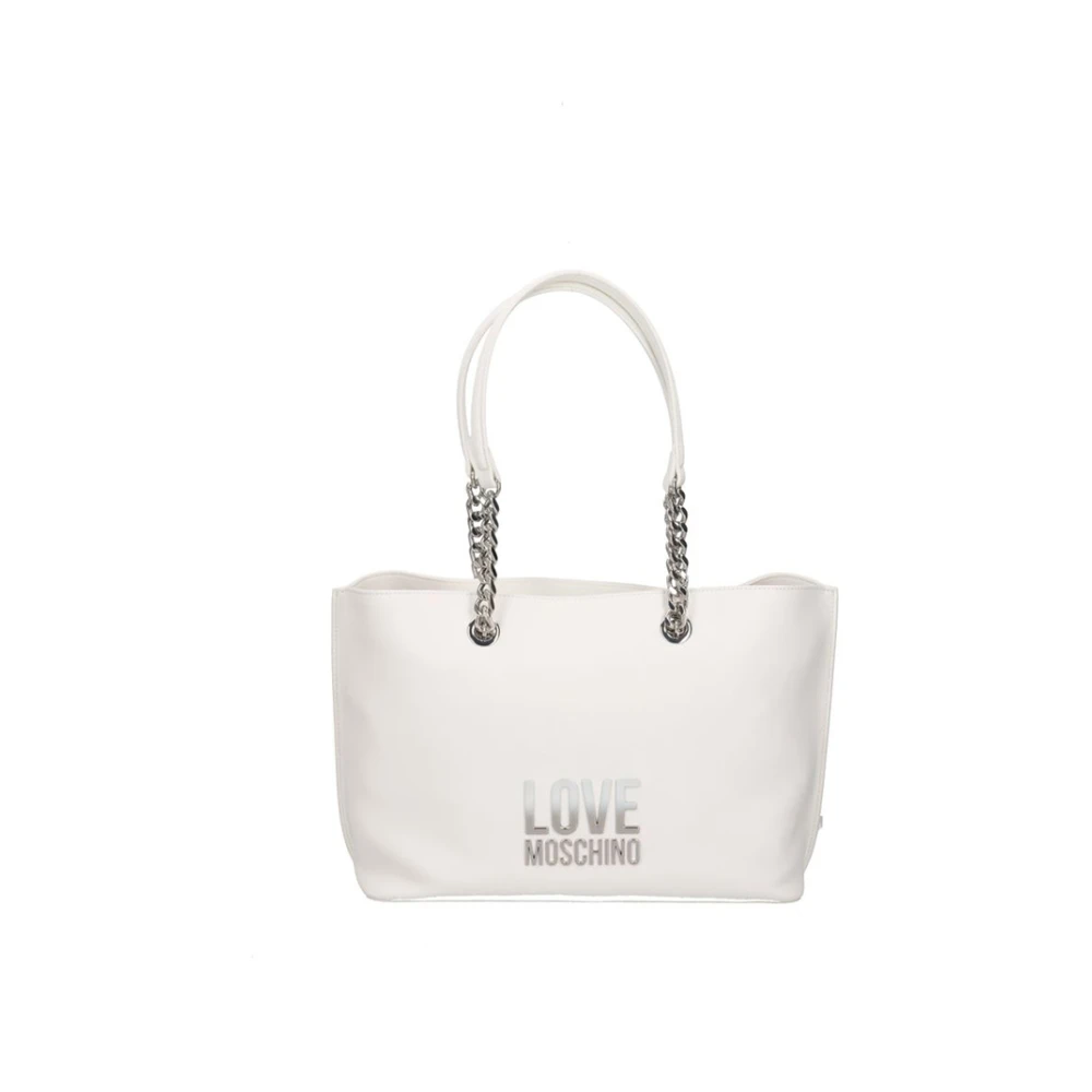 Moschino Witte Shopper Tas Elegant Veelzijdig White Dames