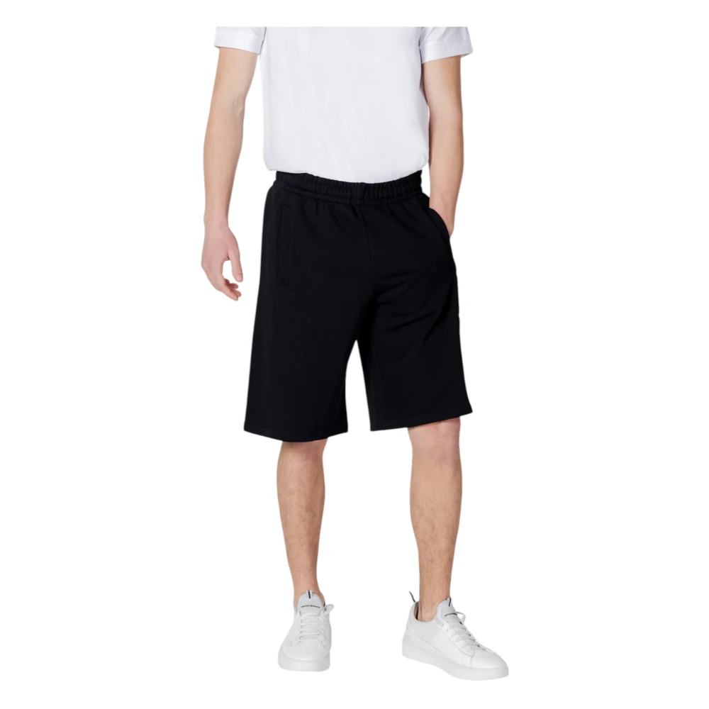 Emporio Armani EA7 Stijlvolle heren sport Bermuda shorts Black Heren