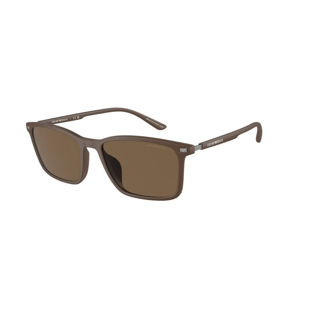 Emporio Armani Men's Brown Sunglasses, 56 Mm, Ea4223u Rectangle Sunglasses
