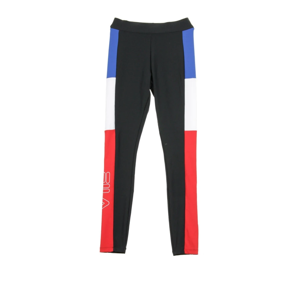 Fila Colorblock Leggings in Zwart Rood Wit Blauw Multicolor Dames