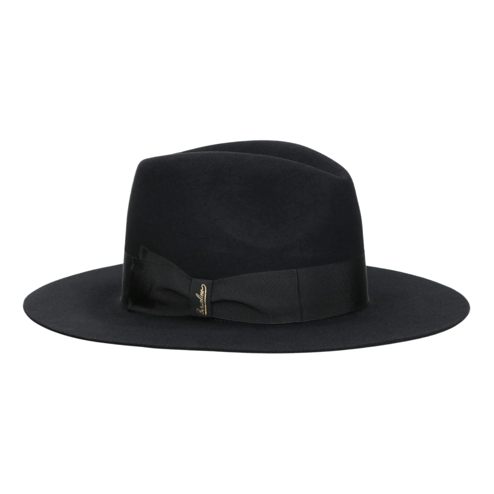 Borsalino Fijne wollen vilthoed met grosgrain Black Dames