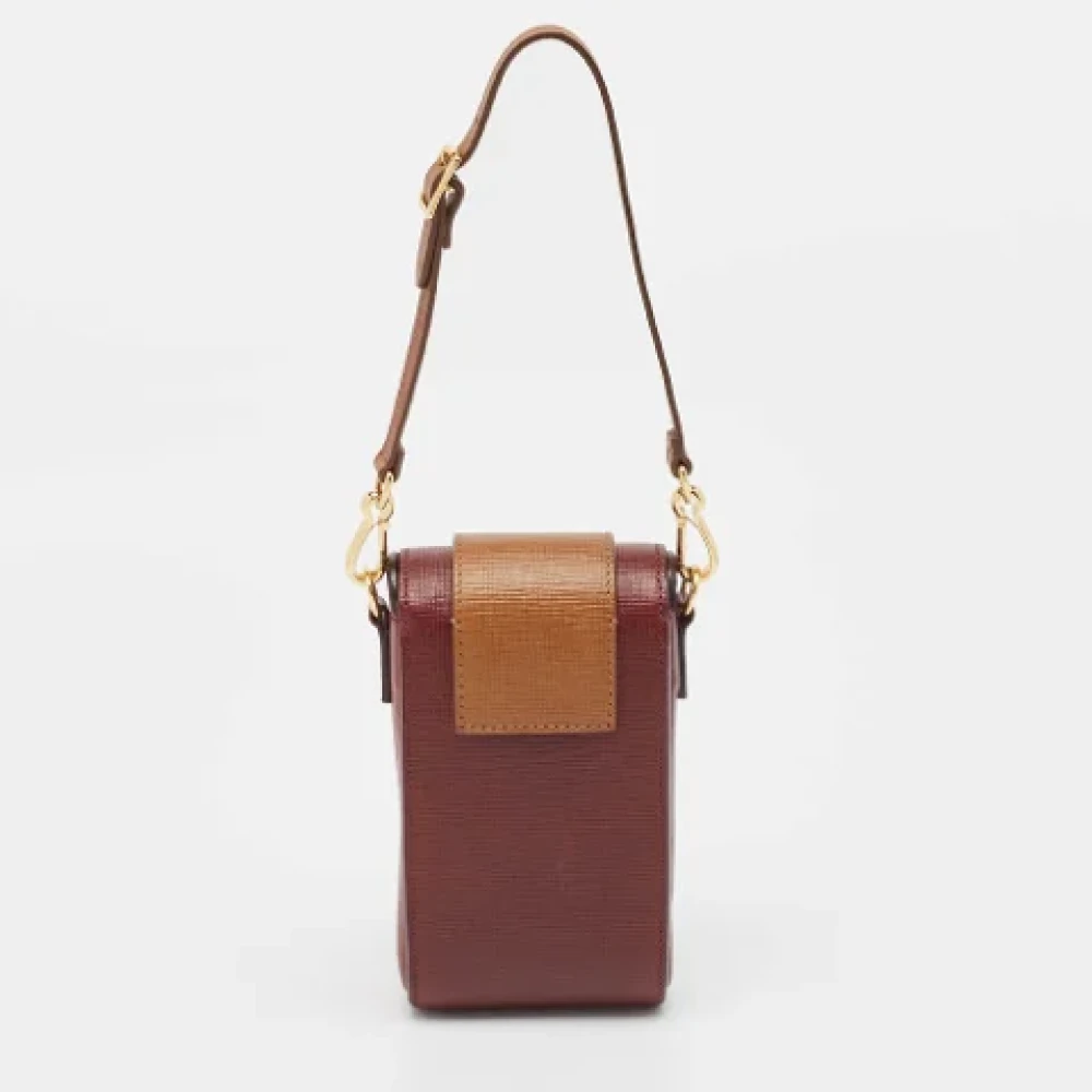 Burberry Vintage Pre-owned Leather shoulder-bags Red Dames