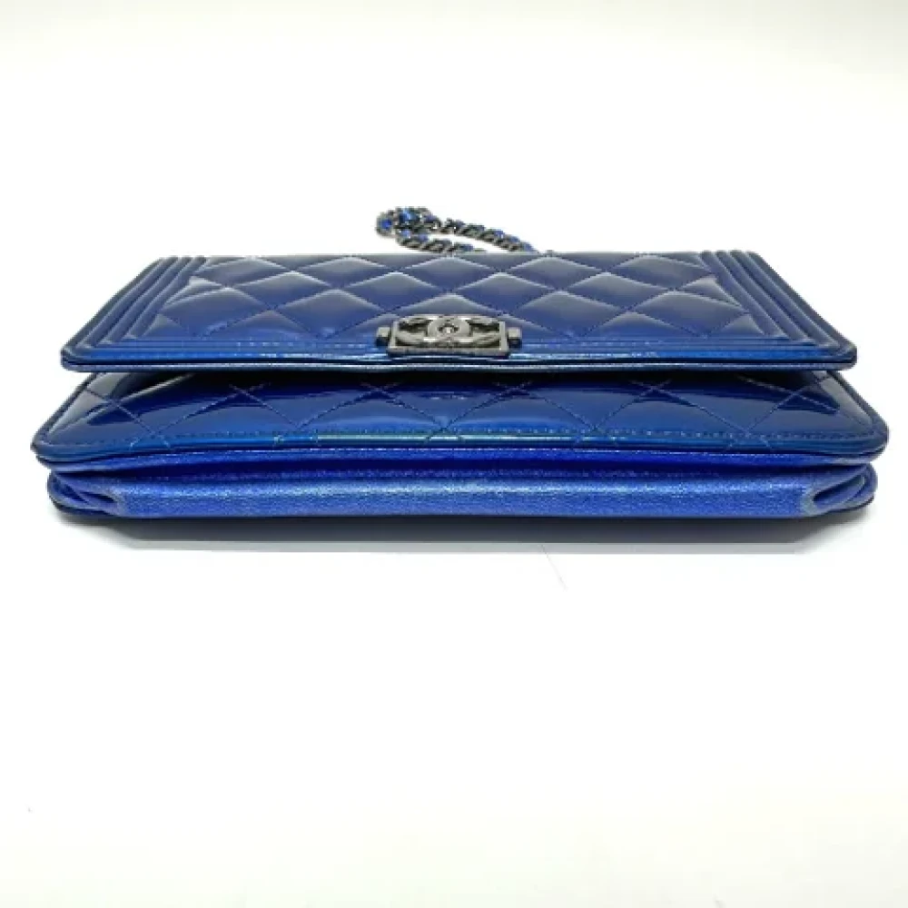 Chanel Vintage Pre-owned Leather chanel-bags Blue Dames