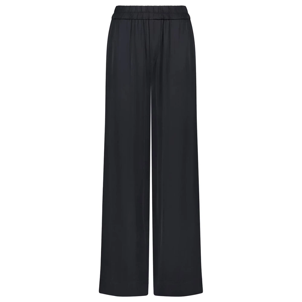 Tramontana Wijde gehamerde satijnen broek Black Dames