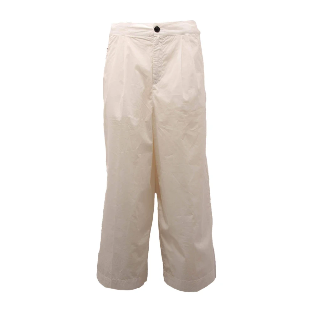 Woolrich Mujer Blanco - Pantalones De Algodón Popelín Con Bolsillos Laterales - Trousers - S - Pantalones De Algodón Popelín Con Bolsillos Laterales