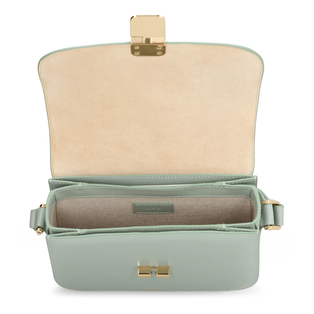 A.p.c. Kleine leren crossbodytas Green Dames