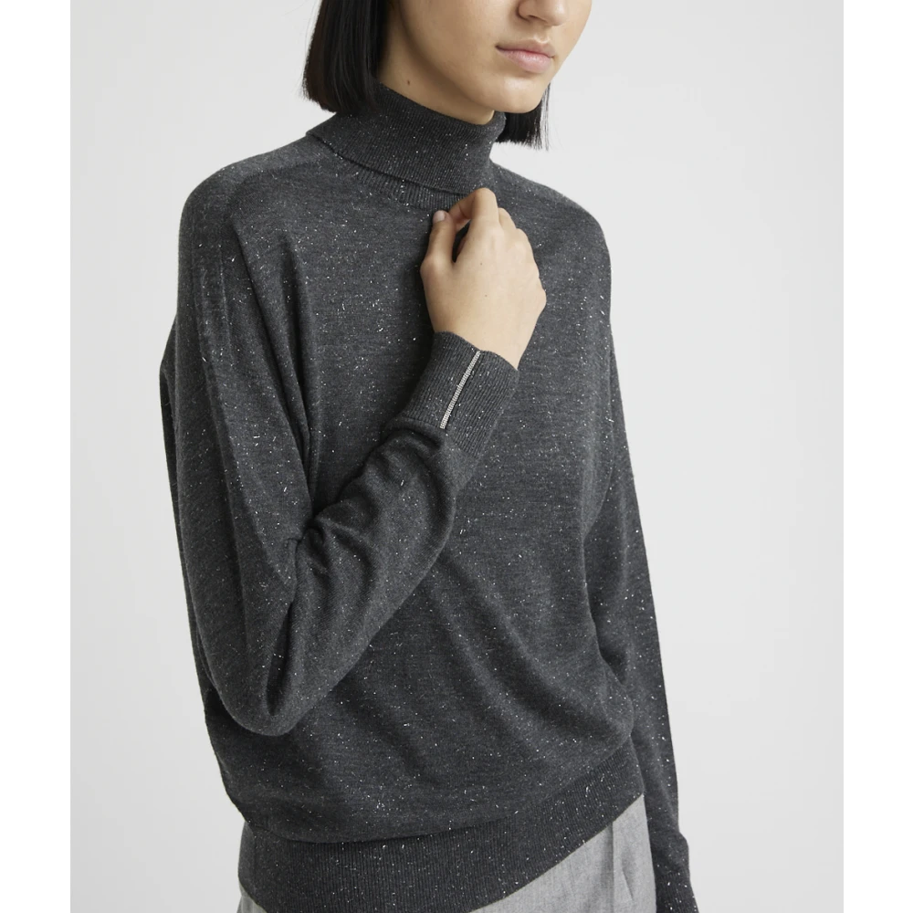 PESERICO Wol viscose en lurex coltrui Gray Dames