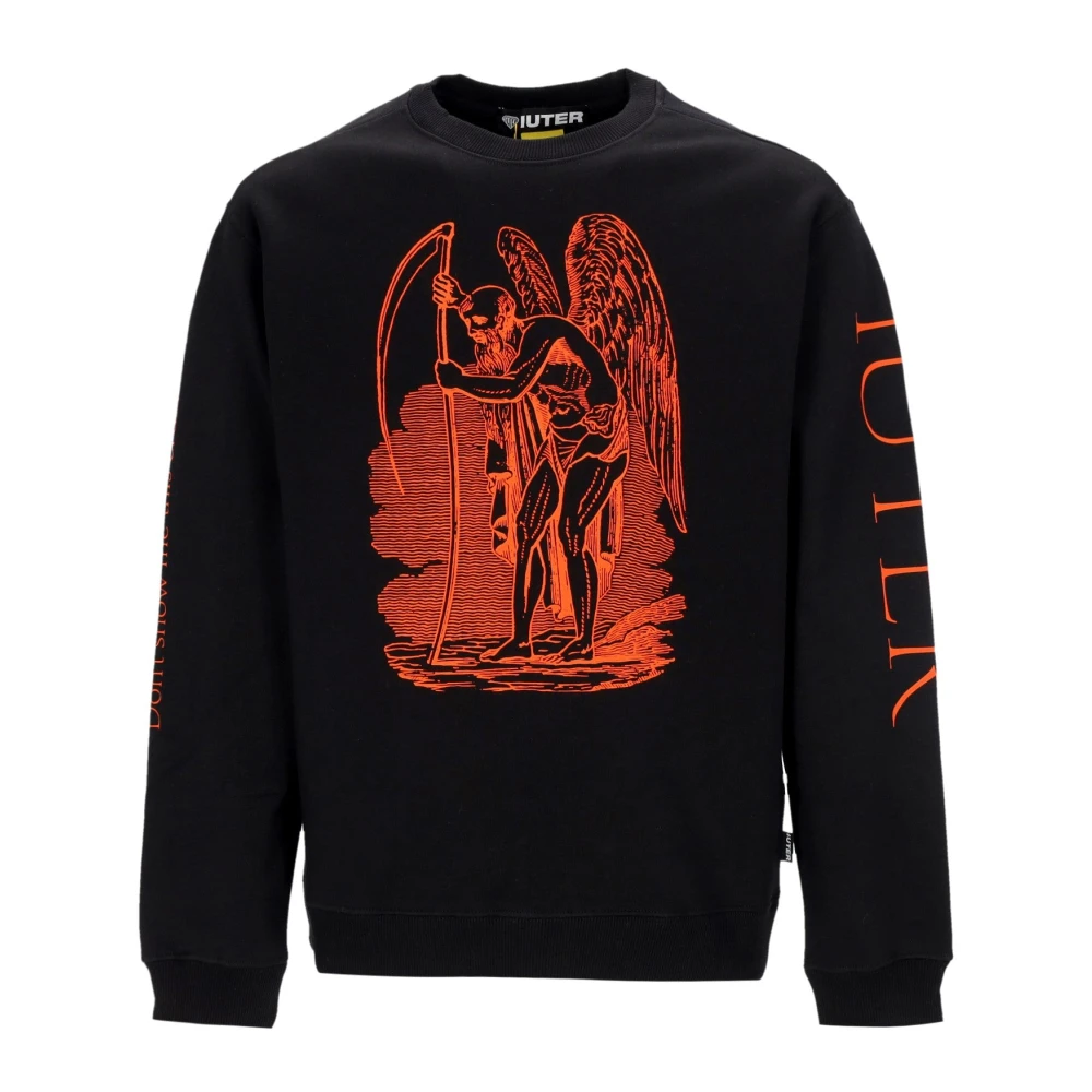 Iuter Zwarte Crewneck Sweatshirt Regular Fit Black Heren