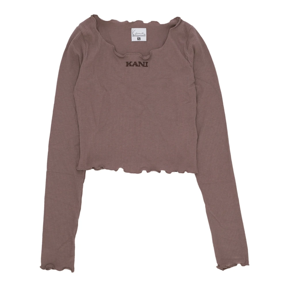 Karl Kani Retro Lange Mouw Crew Neck T-shirt Brown Dames